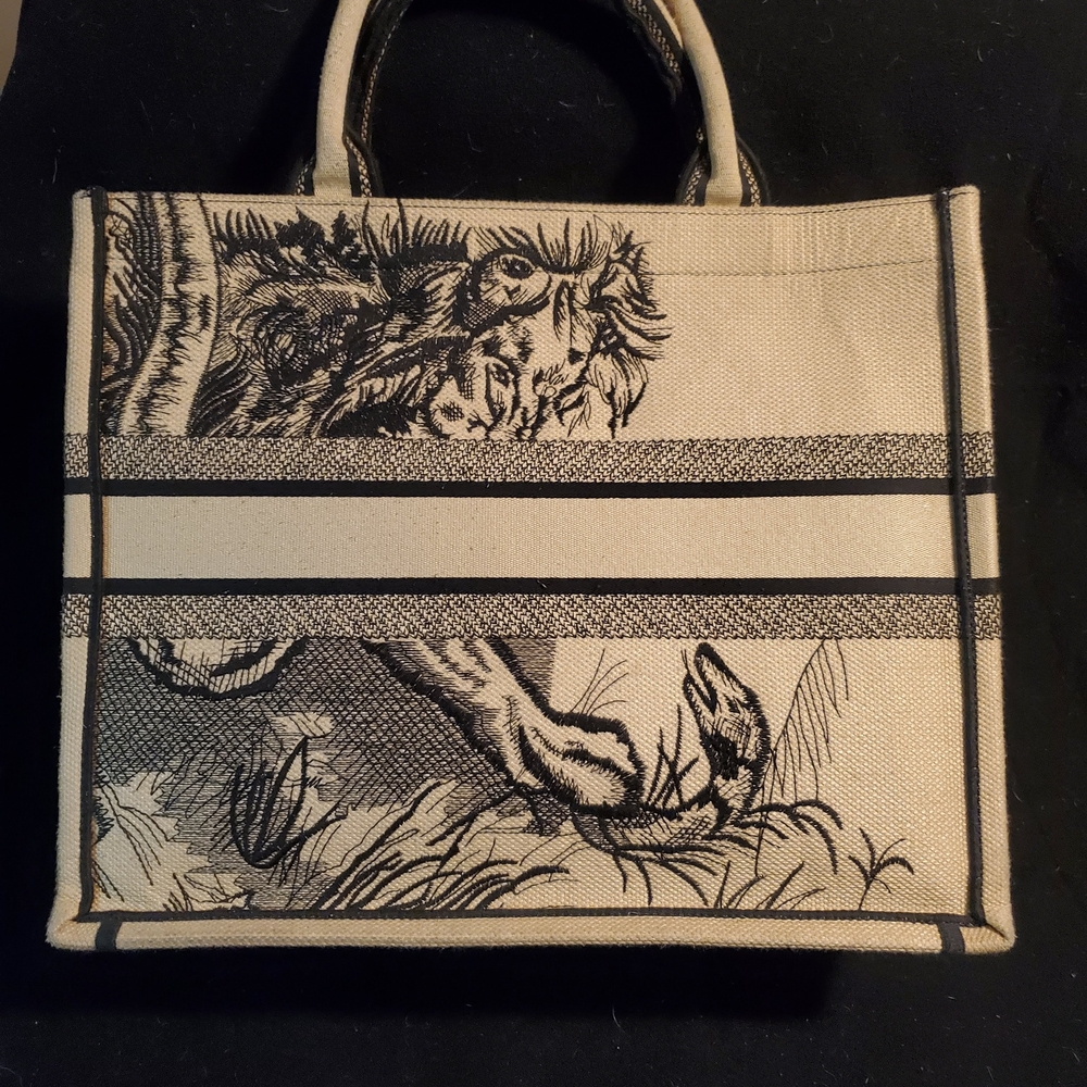 Stylish Beige and Black Woman's Tote Bag